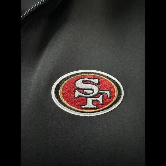 SF 49ers Jersey Jacket Mens XL Black 3/4  Zip Embroidered Baseball - Picture 4 of 12